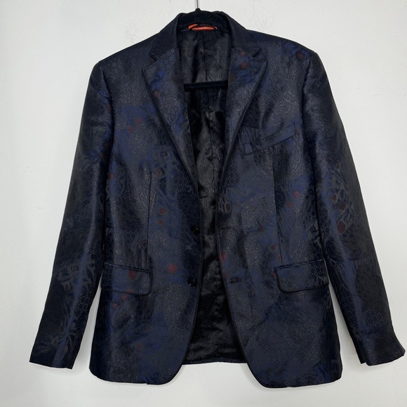 TALLIA Mens Navy Metallic Patterned Blazer 38s - Picture 1 of 6